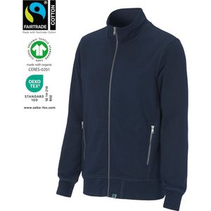 Cottover SWEATSHIRT FULL ZIP MAN - GOTS GECERTIFICEERD 141512 - Marine - XL
