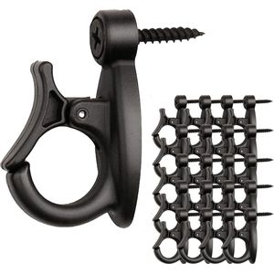 20 Pack Light Hanger Haken Met Schroef - Voor Het Ophangen Van Kerstverlichting en String Lights - Draad Planten Windgong (Zwart) .