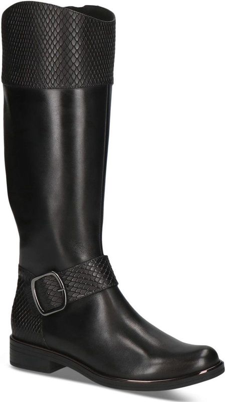 Caprice - Kuitlaarzen - Zwart - Leer - Middelhoge Hak