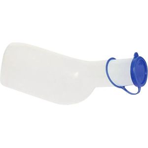 Ampri - Urinaal voor mannen - 1 liter - melkwit kunststof plasfles/urinefles met deksel