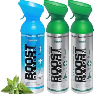 Draagbare Zuurstoffles met Ergonomisch Masker - 95% Pure Zuurstof voor Mentale Scherpte, Uithoudingsvermogen en Prestatieverbetering - 3x 9L