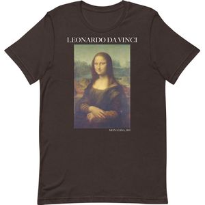 Leonardo da Vinci 'Mona Lisa' (""Mona Lisa"") Beroemd Schilderij T-Shirt | Unisex Klassiek Kunst T-shirt | Bruin | L