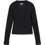 DreiMaster - Vintage - Trui - Zwart - Geribbeld Gebreid - V-hals