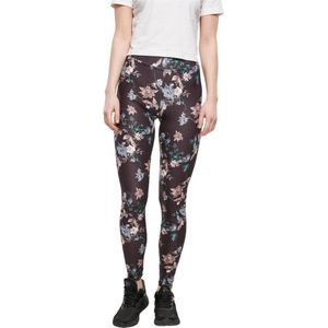 Urban Classics - Soft AOP softflower Sportlegging - XS - Zwart