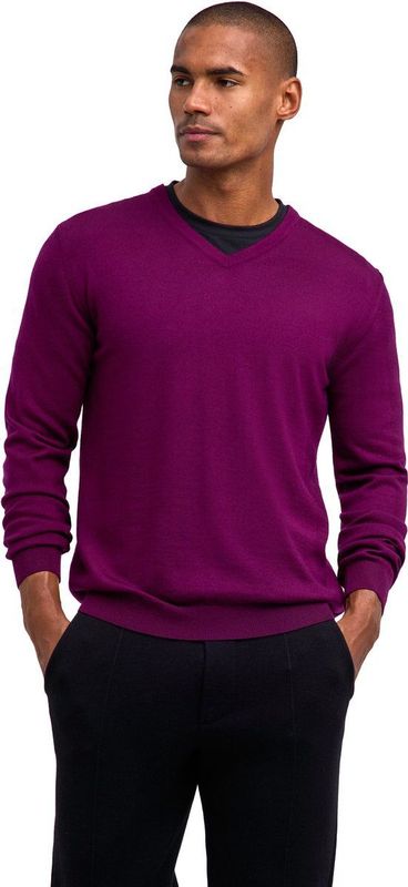 FALKE - Basic New Merino V-Neck - Wol Trui - Rood