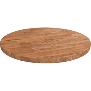 VidaXL Tafelblad Rond Ø30x1,5 cm - Bewerkt Massief Eikenhout Lichtbruin