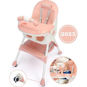 Twinky® Kinderstoel MAXI – 3-in-1 Kinderwagen Set – Roze – Inklapbare Eetstoel & Baby Wagentje en Babystoel Voor Aan Tafel – Kinderzetel, Peuterstoeltje en Meegroeistoel in 1