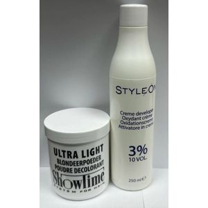 Showtime - [Combo] Blondeerpoeder (100gram) + Style on Oxidant Creme Peroxide 3% - (250ml)