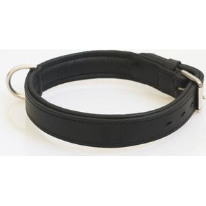 Hondenhalsband nikkelen fournituren extra breed zwart 50 cm