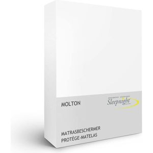 Sleepnight Matrasbeschermer - Molton - (hoekhoogte 25 cm ) White - B 180 x L 200 cm - Lits-jumeaux Luchtdoorlatend - Geschikt voor Standaard Matras - 517774-B 180 x L 200 cm