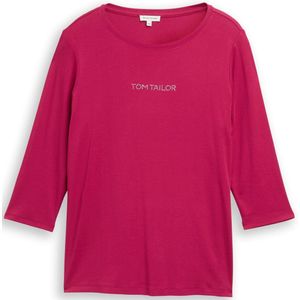 Tom Tailor Plus Size - Slim Fit shirt met lange mouwen en glitterlogo