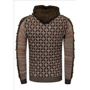 Rusty Neal - heren trui kaki - camel - hoodie - 13362