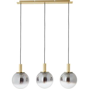 Brilliant Gould hanglamp 3-vlams goud/rookglas, glas/metaal, 3x A60, E27, 52 W