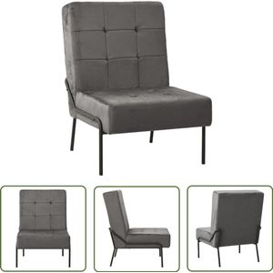 vidaXL Relaxstoel Fluweel Donkergrijs 65x79x87 cm Relaxstoel - Lounge Chair - Fauteuils - Velvet Meubels - Donkere Kleuren