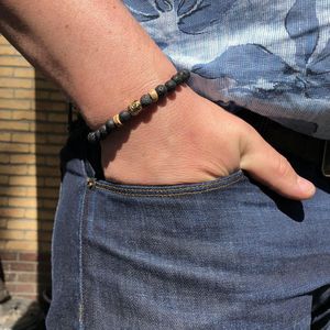 Wellness-House | Armband Buddha Men Style Gold | Heren Armband | Vaderdag Cadeau | Zen Sieraden | Handgemaakt | Uniek | Zen Armband | Zen Cadeau
