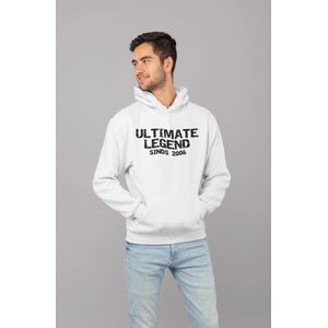 2006 Jaar Wit Hoodie heren - Maat S - Ultimate Legend - Verjaardag Cadeau Mannen - Limited Edition