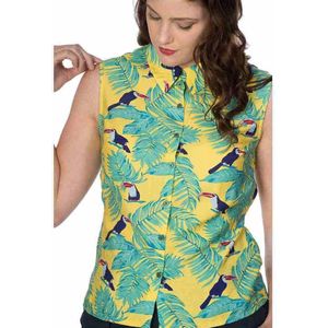 Dancing Days - TOUCAN ALL OVER BLOUSE Blouse - S - Geel