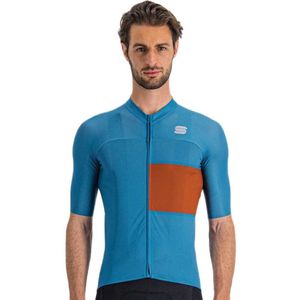 Sportful Fietsshirt Korte Mouwen Blauw Rood Heren - Snap Jersey Berry Blue Cayenna Red-L