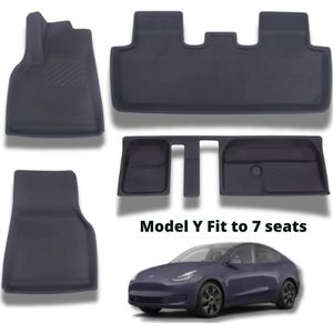 AIM 3rd Floor Mat & Floor Mat Set voor Tesla Model Y 2021, XPE Materiaal, Waterdicht & Antislip | Geschikt voor 7 Zitplaatsen