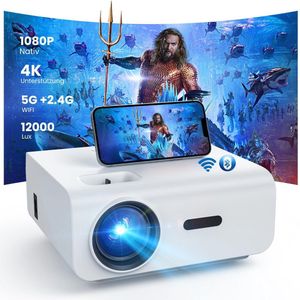 Azomor® Draagbare mini-beamer met wifi en bluetooth voor ultieme thuisbioscoopervaring