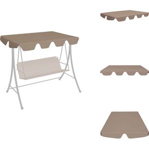vidaXL Luifel - Luifels - Overkapping - Overkappingen - Vervangingsluifel voor schommelbank 150/130x105/70 cm taupe