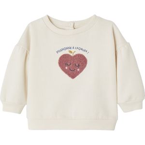 Babysweater - Hartjes - Fleece - Roze - 80% Katoen 20% Gerecycled Polyester