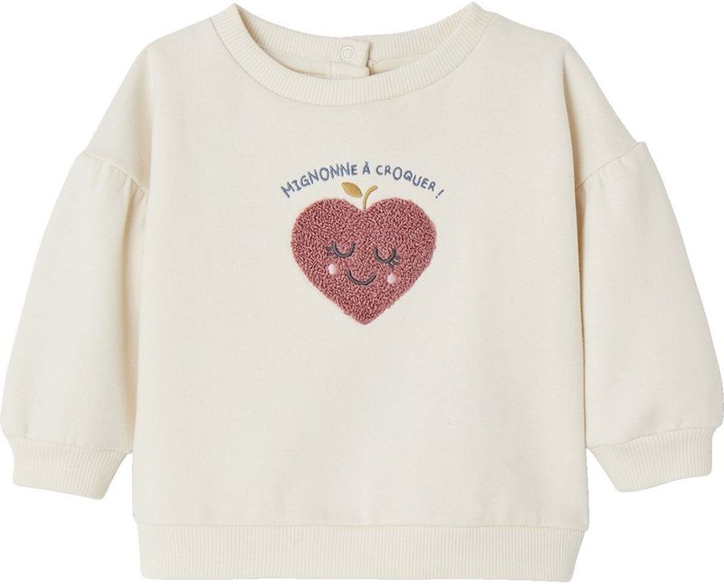 Babysweater - Hartjes - Fleece - Roze - 80% Katoen 20% Gerecycled Polyester