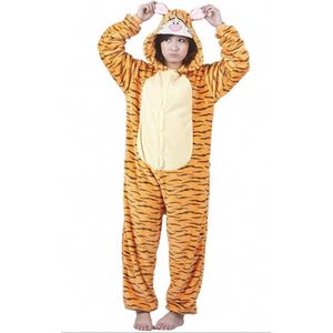 Tijger onesie maat 122/128 - Dieren – Verkleedkleren - kinderen - jongens - meisjes - Huispak