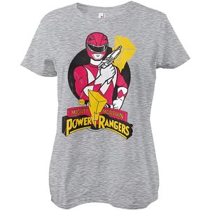 Power Rangers Damen Red Ranger Pose Girly Tee HeatherGrey-S