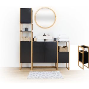 5five Natureo - Complete 4 delige Badkamer-Meubel set - Zwart