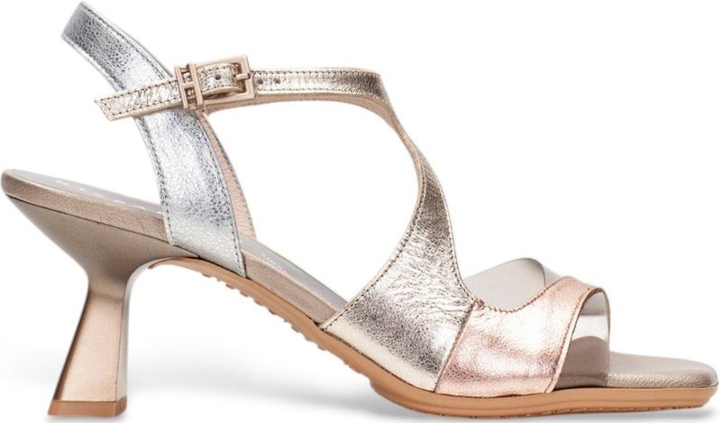 Hispanitas - CHV253913 - Leren Sandalen - Goudkleurig - 6,5 cm Hakhoogte - Gesp