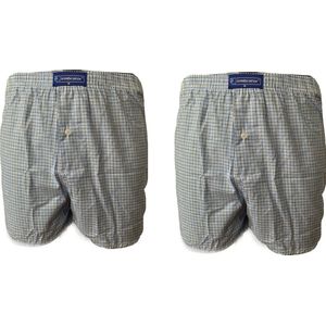 Embrator 2-stuks mannen Boxershort geweven katoen wit/blauw/oker M
