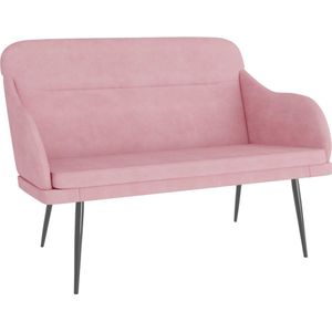 vidaXL - Bankje - 110x76x80 - cm - fluweel - roze