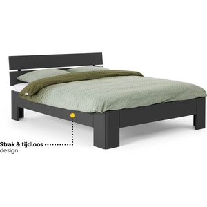 B Bright Fresh 450 Bed met Hoofdbord 160 x 210 cm - Bedframe Antraciet - Bedombouw - Instaphoogte: 45cm - Tweepersoonsbedden