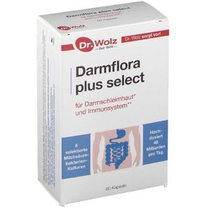 Dr. Wolz Darmflora Plus Select 80 caps | Darmslijmvlies en betere opname van voedingstoffen | 8 soorten melkzuur | Duits nr1 probiotica