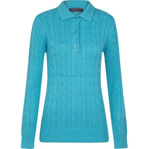 Felix Hardy - Gebreide Polo Trui - Babyblauw - Sweater Dames