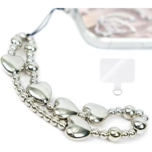 Mobile Phone Pendant Wristband with Fixing Tab Detachable Anti-Theft Strap Compatible with Most Smartphones - Silver XL