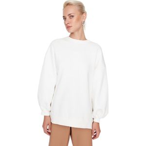 Trendyol Groen Oversized/Brede Pasvorm Met Splitten. Gebreid Sweatshirt Van Dikke Fleece Aan De Binnenkant Twoaw23Sw00195.