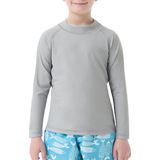 MEETHOO UPF 50+ Jongens zwemshirt met lange mouwen, kinderzwemshirt met UV-bescherming, kinderzwemshirt, rashvest, surfshirt-Lange mouwen-GRIJS-XS