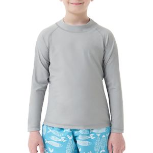 MEETHOO UPF 50+ Jongens zwemshirt met lange mouwen, kinderzwemshirt met UV-bescherming, kinderzwemshirt, rashvest, surfshirt-Lange mouwen-GRIJS-XS
