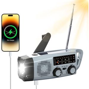 IBETTERTEC - Radio - Solar Radio - AM/FM noodbakradio - Kurbelradio met powerbank - Radio - Led zaklamp - SOS-alarm - telefoon oplaadfunctie - voor kamperen - outdoor