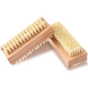 2 stuks nagelborstels, hout, dubbelzijdige nagelborstel, handborstel met stijve haren, nagelreinigingsborstels, voor vingernagels, teennagels, vingernagelborstel, manicure, pedicureborstel