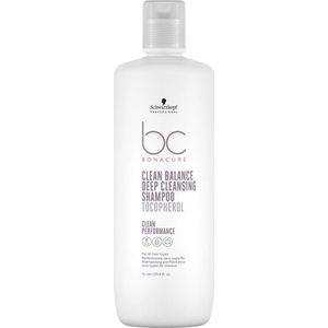 Schwarzkopf Professional Bonacure Clean Balance Deep Cleansing Shampoo - 1000 ml- Normale shampoo - Voor Alle haartypes -