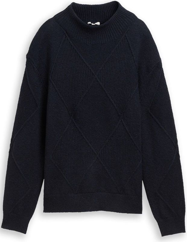 Tom Tailor Losvallende gebreide trui met opstaande kraag