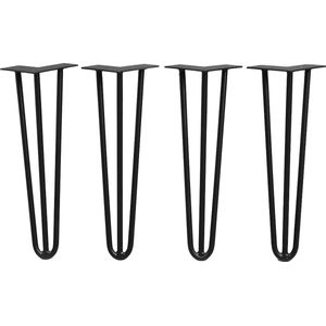 Barnwoodweb Hairpin Tafelpoten - 41 cm Hoog - Set van 4 - Zwart Metaal