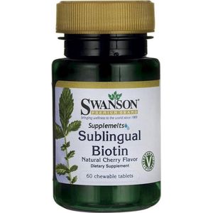 Swanson - Supplemelts Biotine - Natuurlijke Kersensmaak - 60 Tabletten