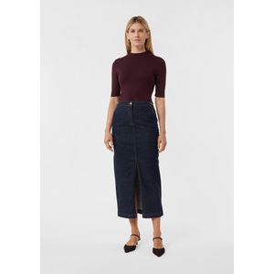 comma - Spijkerrok - Dark Blue Denim - Midi Lengte