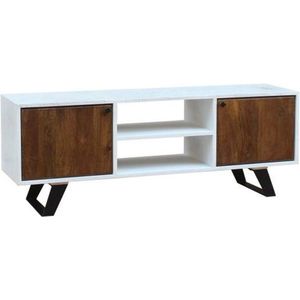 Tv-meubel DKD Home Decor Wit 135 x 35 x 40 cm Metaal Mangohout