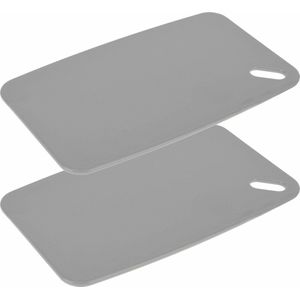 Excellent Houseware Snijplank - 2x - grijs - Kunststof - 24 x 15 cm - voor keuken/voedsel