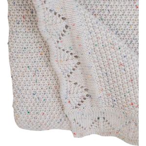 Lodger Baby deken wieg katoen wit melange 80x100cm Dreamer Tribe Fancy